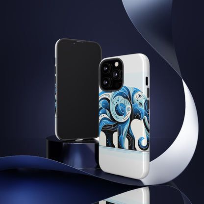 Vibrant 3D Blue Elephant Design Protective Phone Case – Unique Abstract Art Style for Stylish Protection Compatible with iPhone 13, 14, 15 & 16 – all models including Pro, Pro Max & Plus
