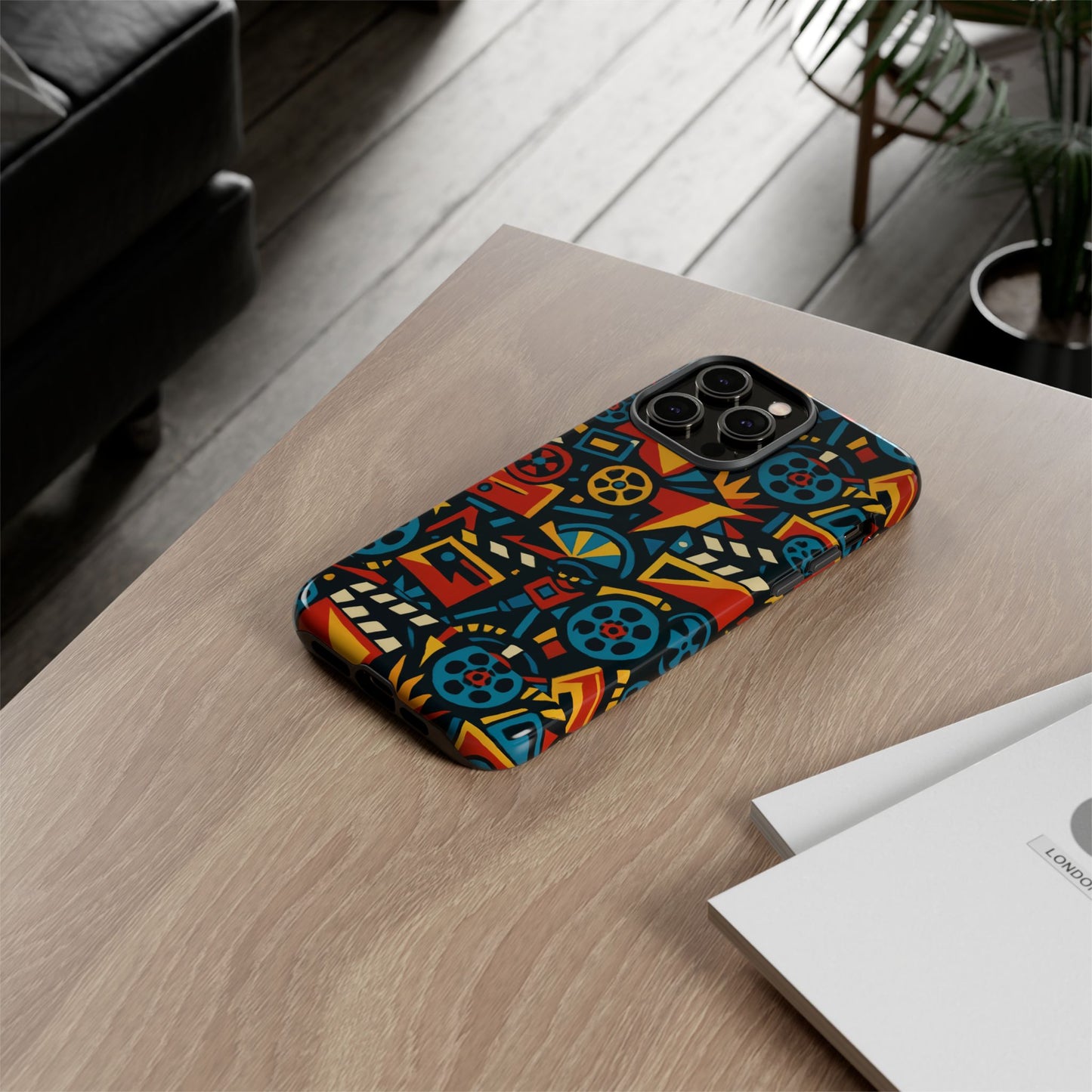 vibrant retro movie-inspired protective phone case with 3d design for stylish protection compatible with iphone 13, 14, 15 & 16 – all models including pro, pro max & plus