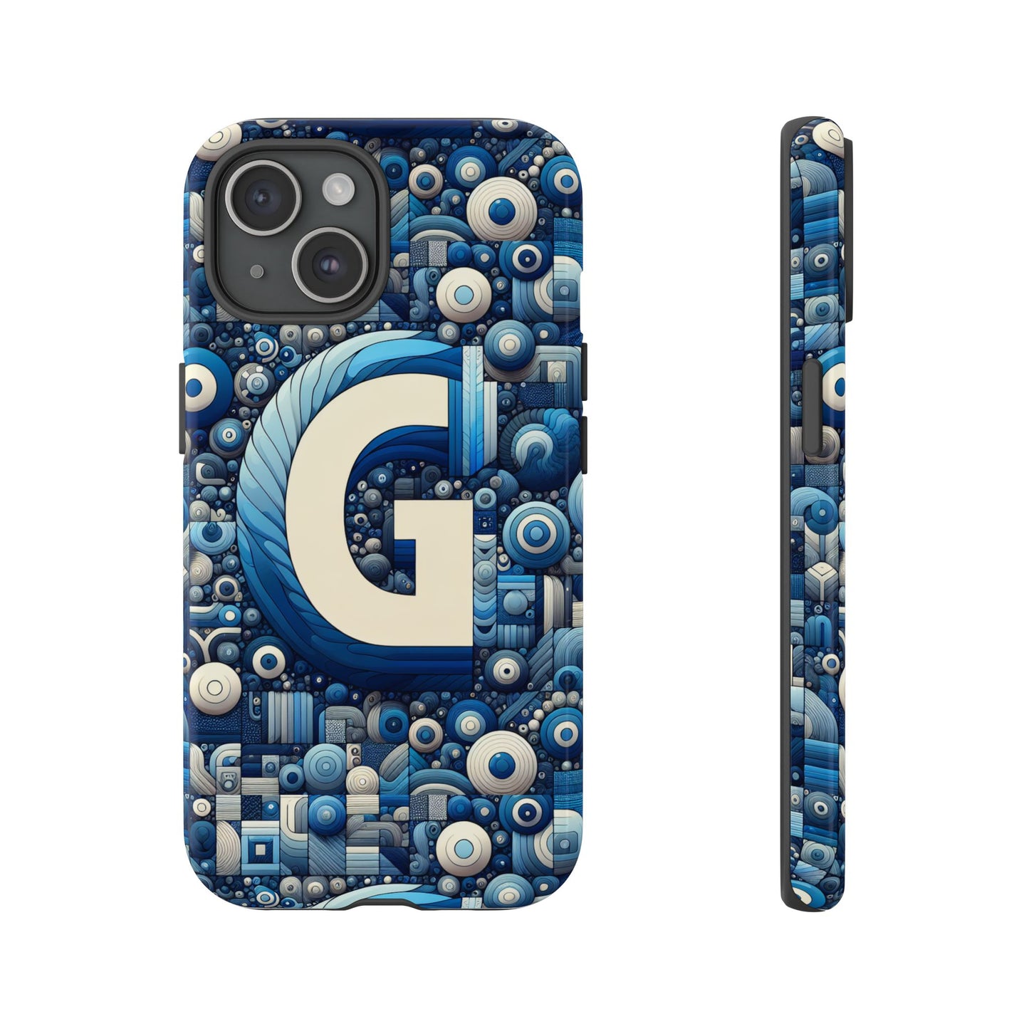 blue alphabet g phone case for iphone and android shockproof protective cover with 3d wrap design and uv protection
