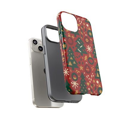 Festive Red Christmas Phone Case with 3D Wrap Design – Vibrant Protection for iPhone 13, 14, 15 & 16 – All Models Including Pro, Pro Max & Plus