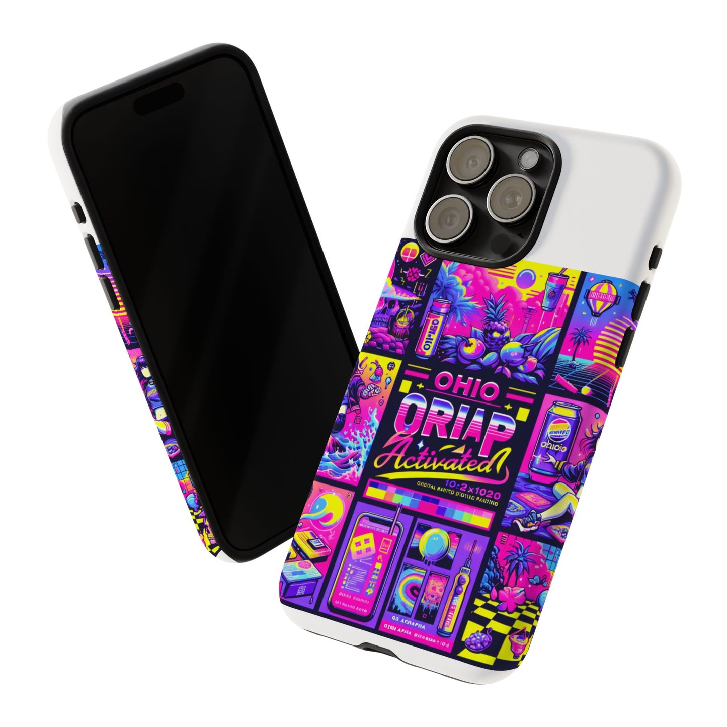 ohio drip activated protective phone case with 3d wrap design, uv protection, durable tpu silicone liner, ideal gift for tech enthusiasts and anime lovers