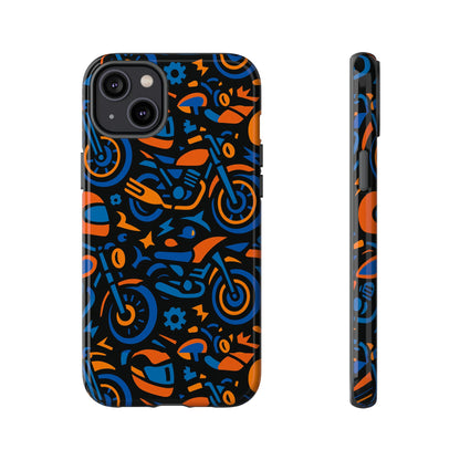 Vibrant Motorcycle Phone Case in Multicolour Design for Stylish Protection Compatible with iPhone 13, 14, 15 & 16 – All Models Including Pro, Pro Max & Plus
