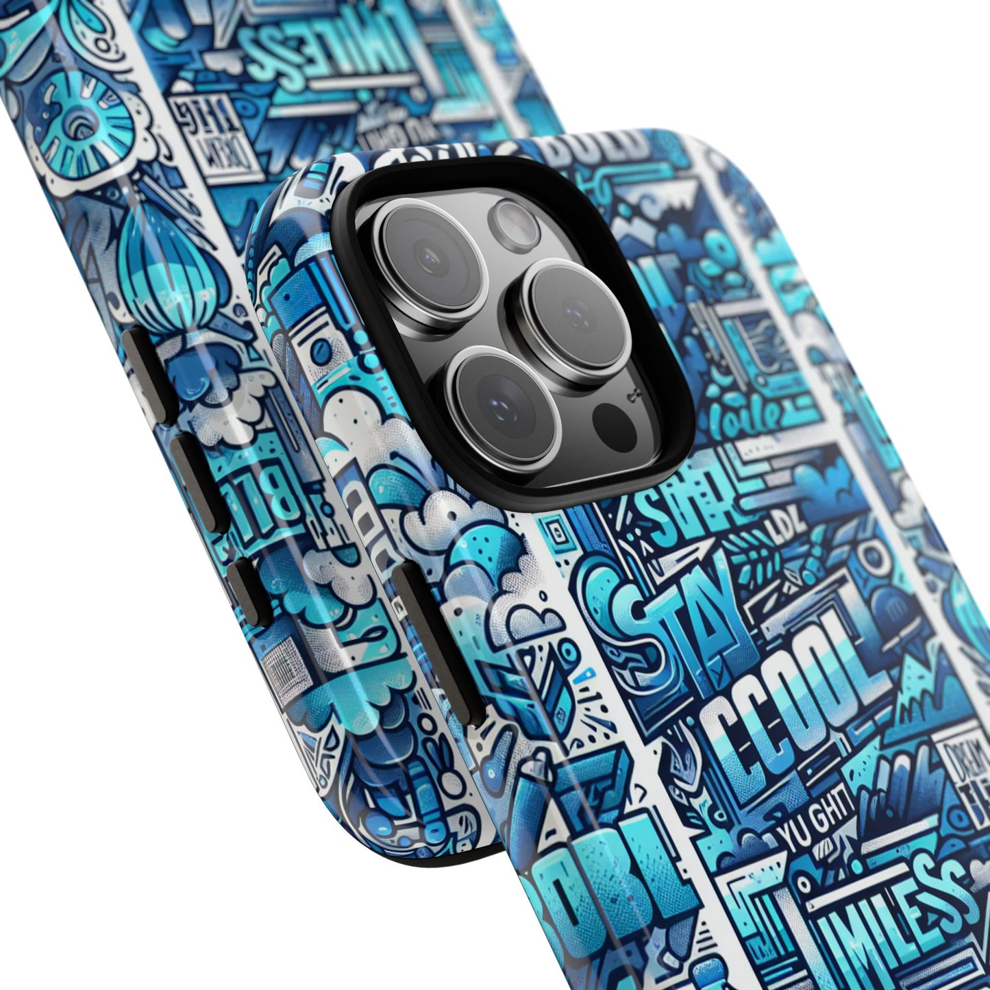 vibrant artistic 3d wrap phone case in blue for trendsetters – stylish protection compatible with iphone 13, 14, 15 & 16 – all models including pro, pro max & plus