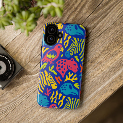 Vibrant Animal Print Protective Phone Case for Stylish Protection with Multicolour Design – Compatible with iPhone 13, 14, 15 & 16 – All Models Including Pro, Pro Max & Plus