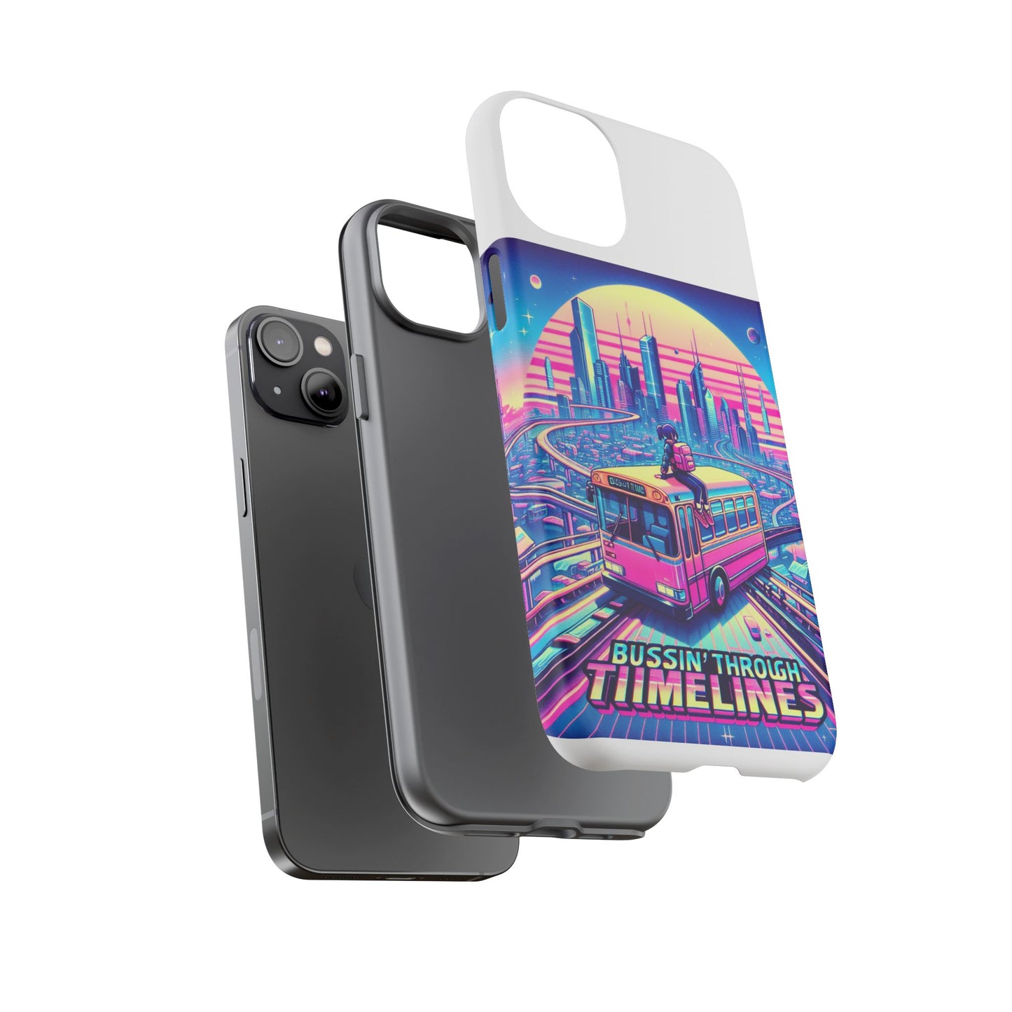 bussin through timelines protective phone case for anime lovers, durable 3d wrap design, shock absorbent tpu silicone, uv protected, stylish accessory for smartphones