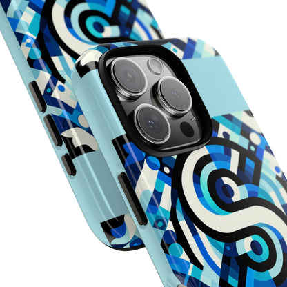 Letter Blue Alphabet S Phone Case with 3D Wrap Design for Stylish Protection and Unique Retro Anime Comic Style