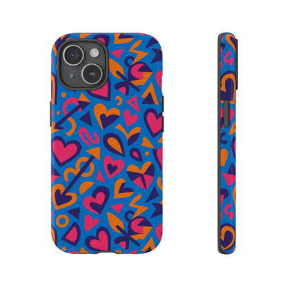 Multicolour 3D Love Design Phone Case for Men and Women Stylish Protection Accessory Compatible with iPhone 13, 14, 15 & 16 – all models including Pro, Pro Max & Plus