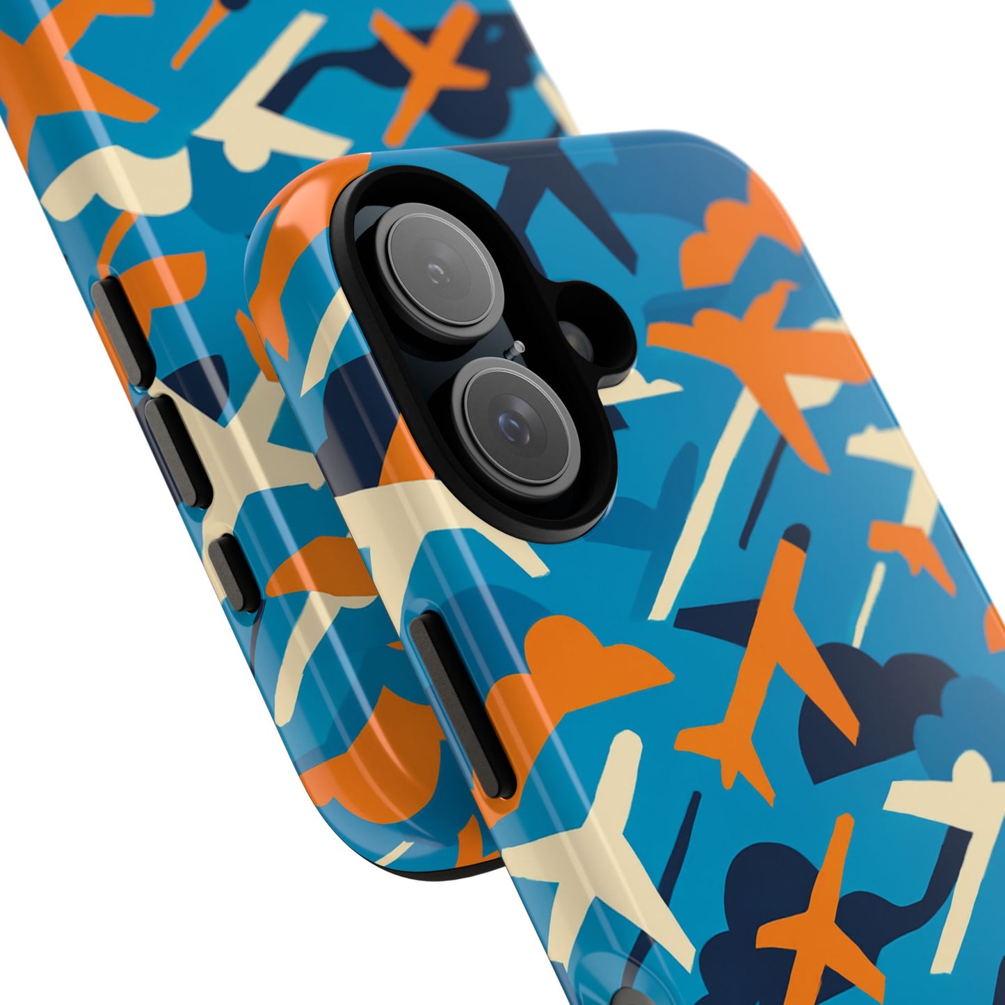 vibrant aviation-themed protective phone case with 3d wrap design – stylish accessory for self-expression – compatible with iphone 13, 14, 15 & 16 – all models including pro, pro max & plus