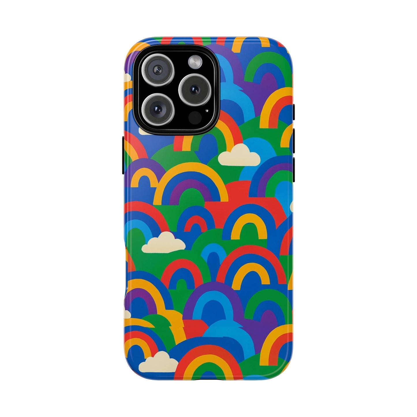 multicolour 3d rainbow phone case for trendy men and women unique playful design stylish protection compatible with iphone 13, 14, 15 & 16 – all models including pro, pro max & plus