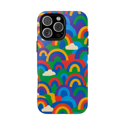 Multicolour 3D Rainbow Phone Case for Trendy Men and Women Unique Playful Design Stylish Protection Compatible with iPhone 13, 14, 15 & 16 – all models including Pro, Pro Max & Plus