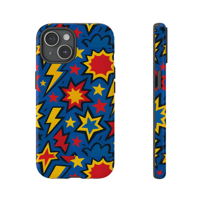 Vibrant 3D Superhero Design Protective Phone Case for Fun Retro Style and Unique Expression Compatible with iPhone 13, 14, 15 & 16 – All Models Including Pro, Pro Max & Plus
