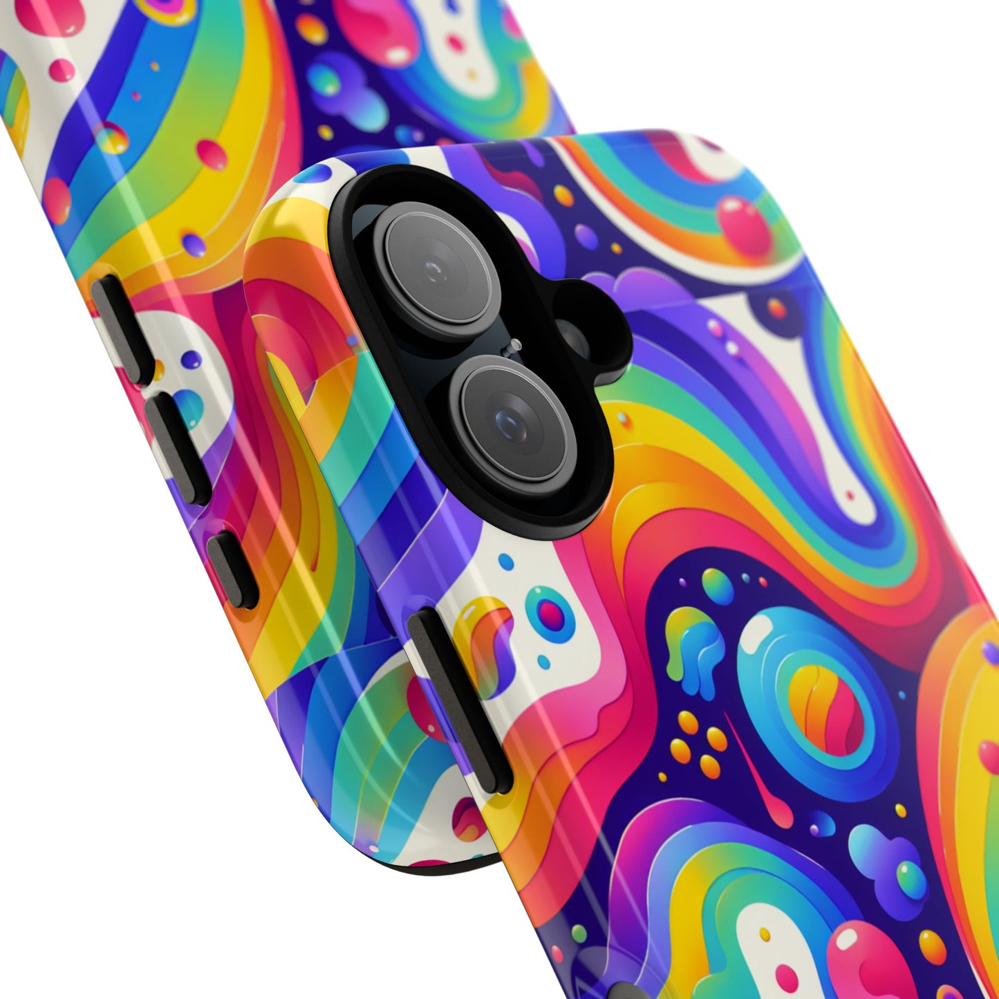 pattern image 6 vibrant shockproof phone case for anime and comic fans with retro psychedelic design compatible with iphone 13, 14, 15 & 16 – all models including pro, pro max & plus