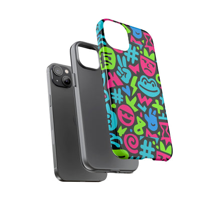 Vibrant Emoji Pattern Protective Phone Case Colourful 3D Design Stylish Protection for Unisex Smartphones Compatible with iPhone 13, 14, 15 & 16 – all models including Pro, Pro Max & Plus