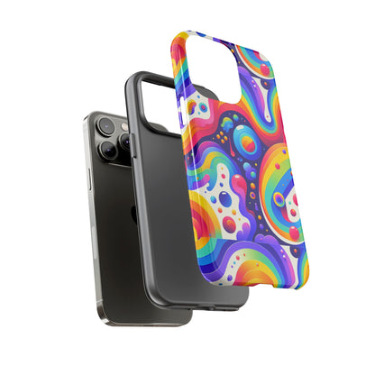 Pattern Image 6 Vibrant Shockproof Phone Case for Anime and Comic Fans with Retro Psychedelic Design Compatible with iPhone 13, 14, 15 & 16 – all models including Pro, Pro Max & Plus