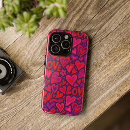 Multicolour 3D Heart Pattern Protective Phone Case for Smartphones – Vibrant Design for Stylish Protection, Compatible with iPhone 13, 14, 15 & 16 – all models including Pro, Pro Max & Plus
