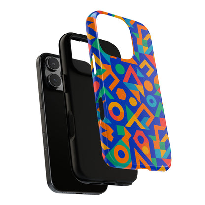 Multicolour Geometric 3D Wrap Protective Phone Case – Vibrant Accessory for Creative Individuals Compatible with iPhone 13, 14, 15 & 16 – all models including Pro, Pro Max & Plus