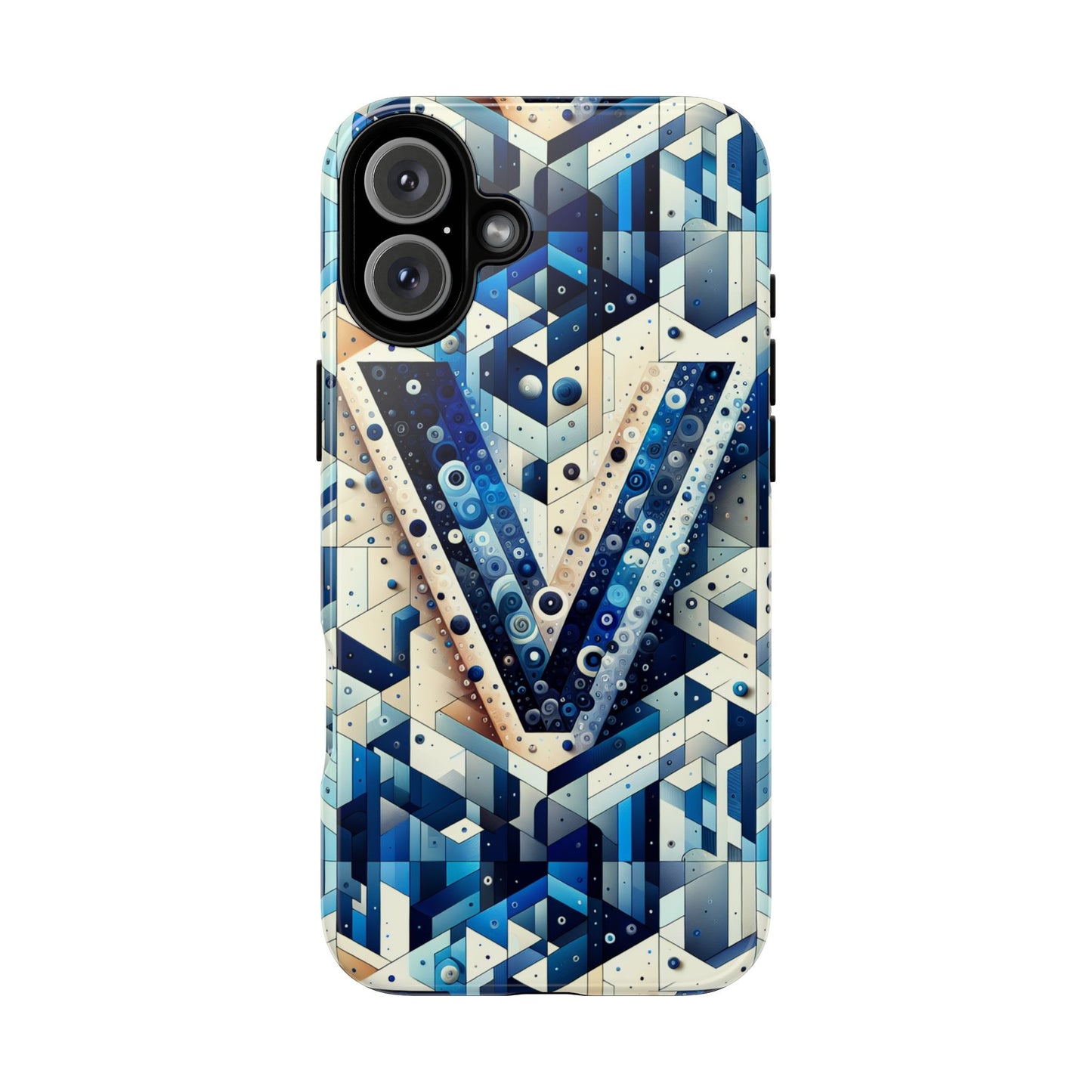 blue alphabet v phone case for samsung and iphone shockproof protective cover with 3d wrap design and uv resistance