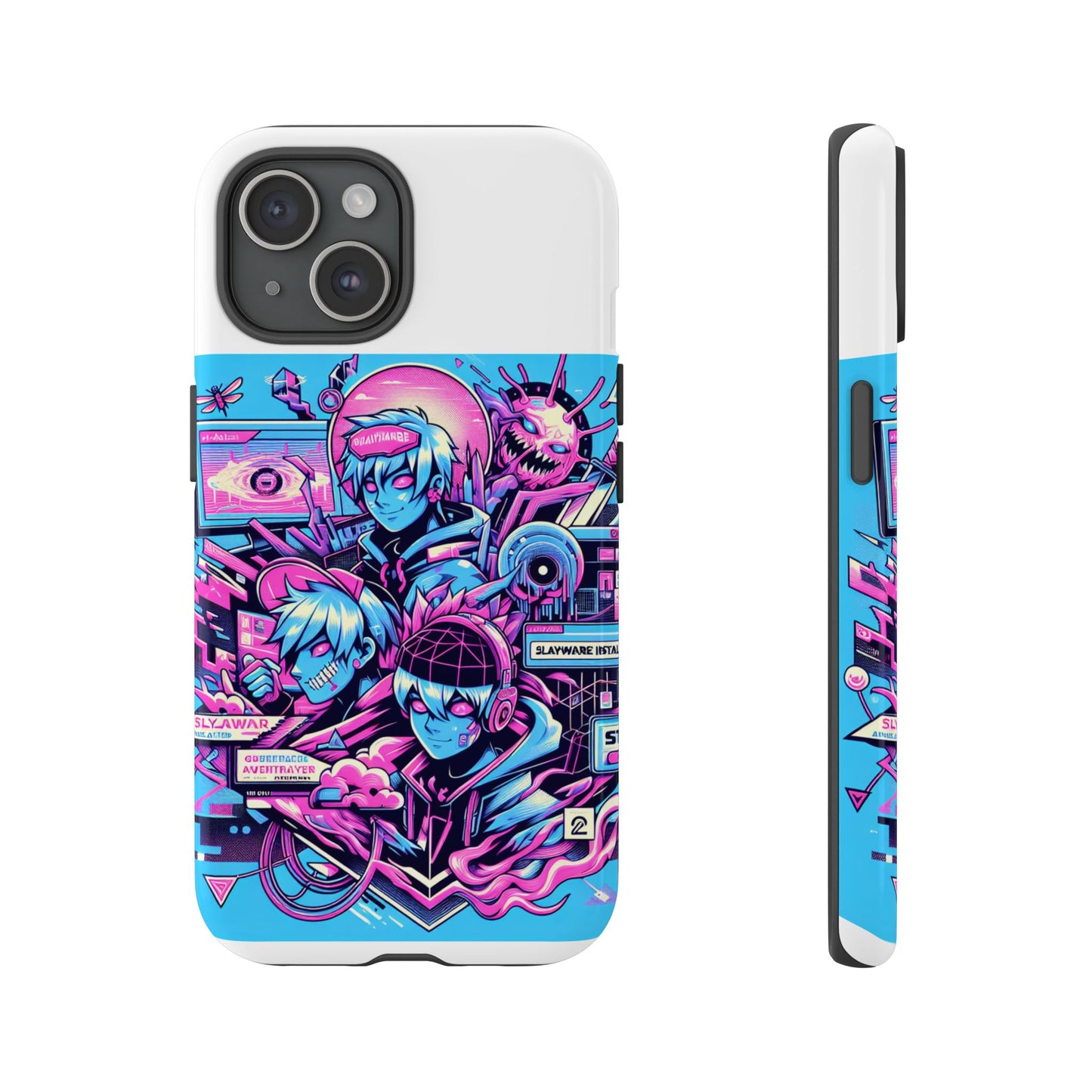 slayware installed protective phone case with 3d wrap design for anime and comic culture lovers