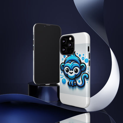 Vibrant 3D Wrap Protective Phone Case with Fun Blue Monkey Design – Stylish Accessory for Men and Women – Compatible with iPhone 13, 14, 15 & 16 – All Models Including Pro, Pro Max & Plus