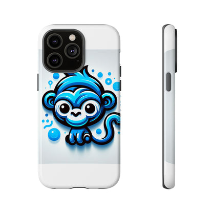 Vibrant 3D Wrap Protective Phone Case with Fun Blue Monkey Design – Stylish Accessory for Men and Women – Compatible with iPhone 13, 14, 15 & 16 – All Models Including Pro, Pro Max & Plus