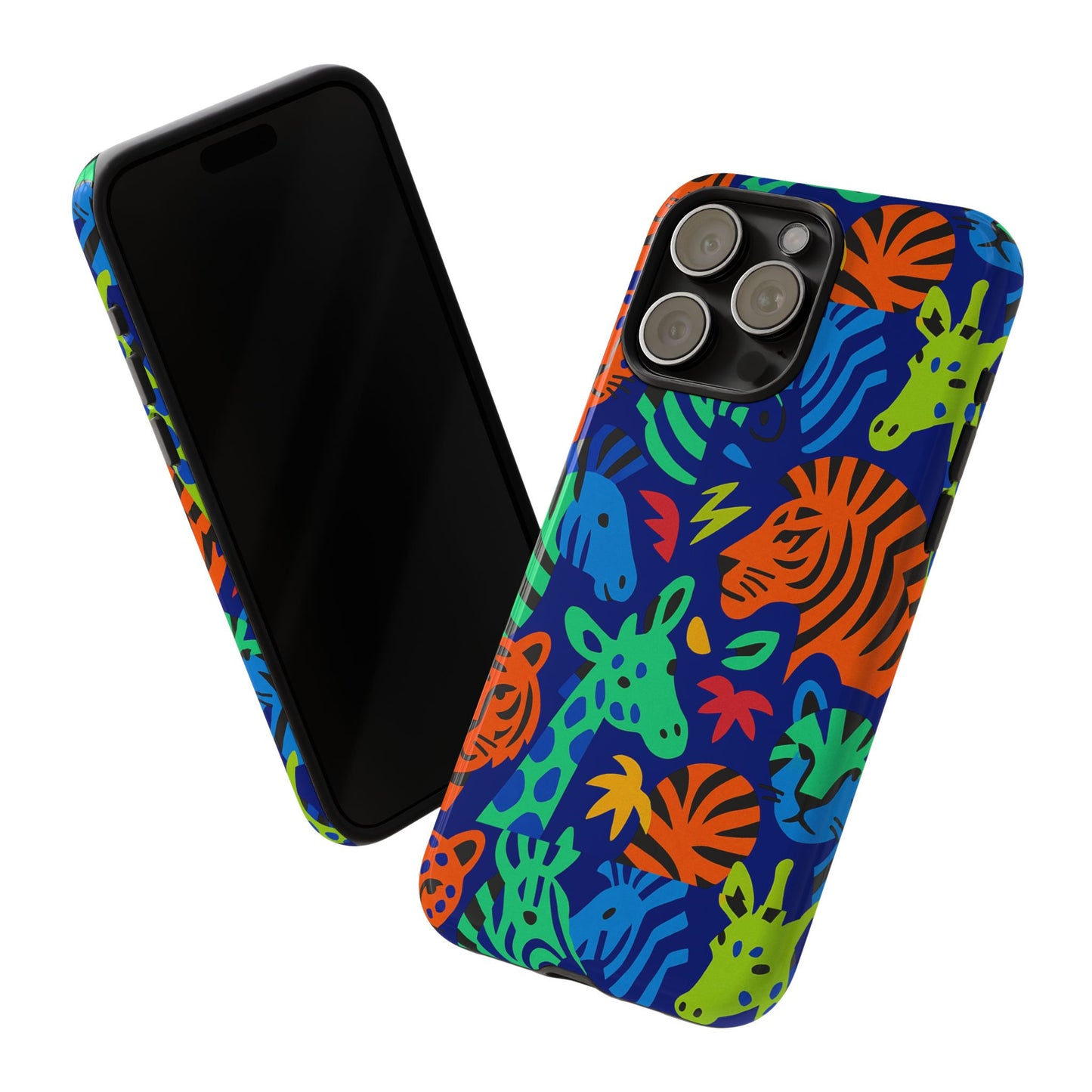 vibrant animal print 3d wrap protective phone case stylish accessory for men and women compatible with iphone 13, 14, 15 & 16 – all models including pro, pro max & plus