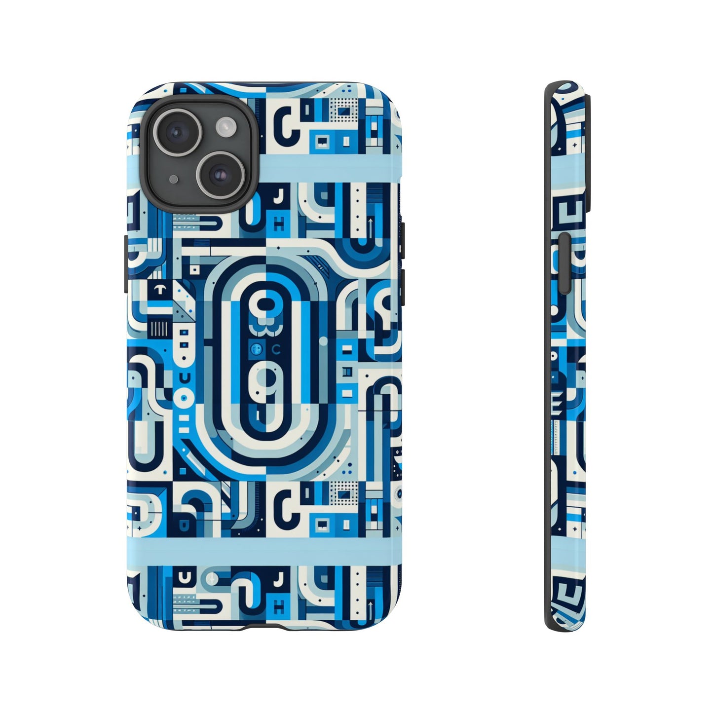blue alphabet u letter phone case with 3d wrap uv protected shock absorption for kids and teenagers