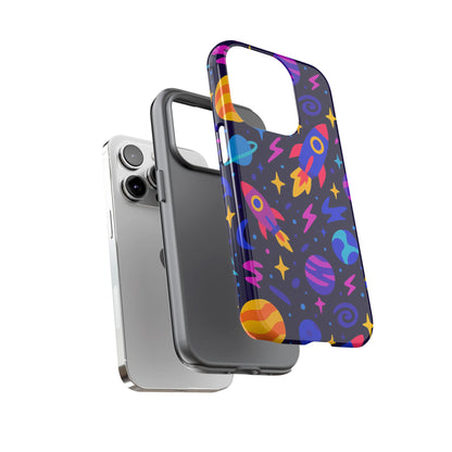 Vibrant 3D Wrap Protective Phone Case with Playful Space Theme for Stylish Self-Expression Compatible with iPhone 13, 14, 15 & 16 – all models including Pro, Pro Max & Plus