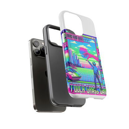 Touch Grass Daily 3D Wrap Protective Phone Case for Smartphones, Durable Shock Absorption, UV Protected, Unique Anime Design, Fun Gift for Tech Enthusiasts