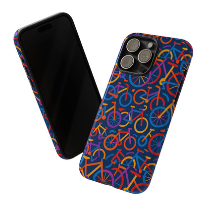 Multicolour 3D Bicycle Pattern Protective Phone Case Stylish Design for Creative Individuals Compatible with iPhone 13, 14, 15 & 16 – all models including Pro, Pro Max & Plus