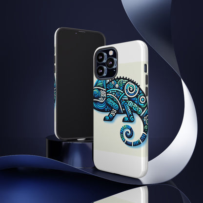 Vibrant 3D Chameleon Phone Case with Blue Design for Stylish Protection Compatible with iPhone 13, 14, 15 & 16 – All Models Including Pro, Pro Max & Plus