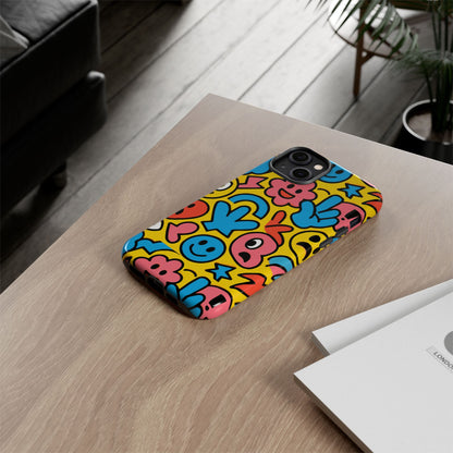 Vibrant Emoji Phone Case with Fun 3D Multicolour Design, Playful Protective Cover for Kids and Teens, Compatible with iPhone 13, 14, 15 & 16 – all models including Pro, Pro Max & Plus
