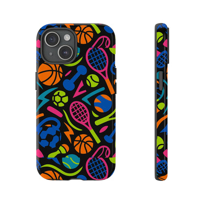 Vibrant 3D Sport-Themed Protective Phone Case in Multicolour Design for Active Lifestyle Compatible with iPhone 13, 14, 15 & 16 – All Models Including Pro, Pro Max & Plus