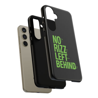 Tough Phone Case - No Rizz Left Behind, Durable Protection, Shock Absorbent, Stylish Design, Perfect Gift for Adults, Supports Wireless Charging, UV Protected, Lightweight Accessory