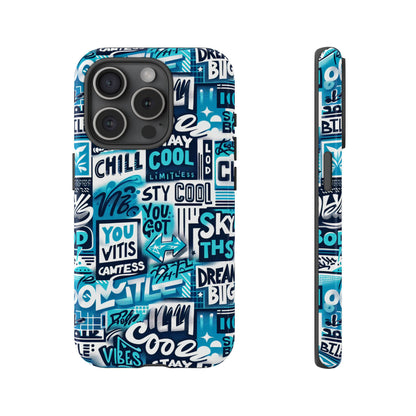 Vibrant 3D Graphic Phone Case in Blue for Stylish Protection – Playful Design – Compatible with iPhone 13, 14, 15 & 16 – All Models Including Pro, Pro Max & Plus