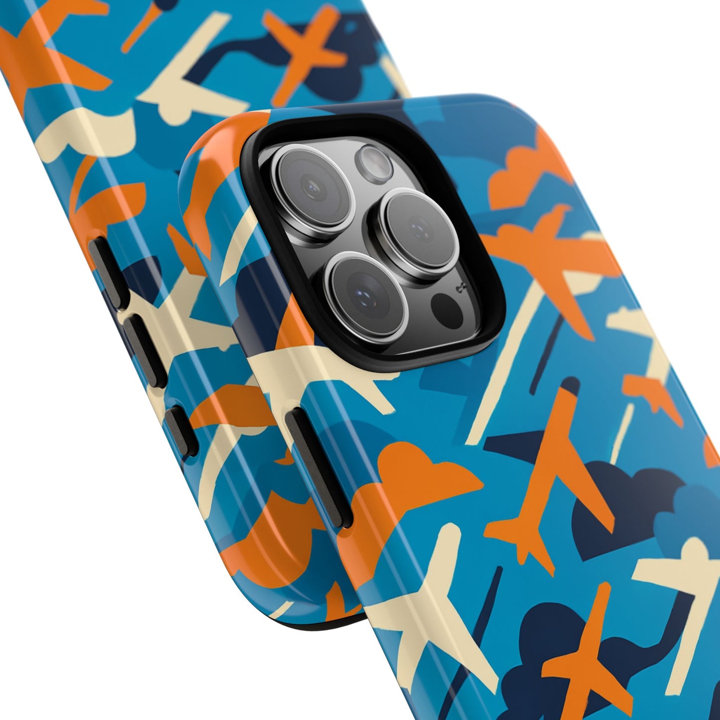 vibrant aviation-themed protective phone case with 3d wrap design – stylish accessory for self-expression – compatible with iphone 13, 14, 15 & 16 – all models including pro, pro max & plus