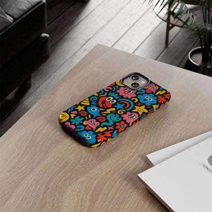 Vibrant Cartoon Protective Phone Case with 3D Wrap Design for Creative Expression – Compatible with iPhone 13, 14, 15 & 16 – All Models Including Pro, Pro Max & Plus