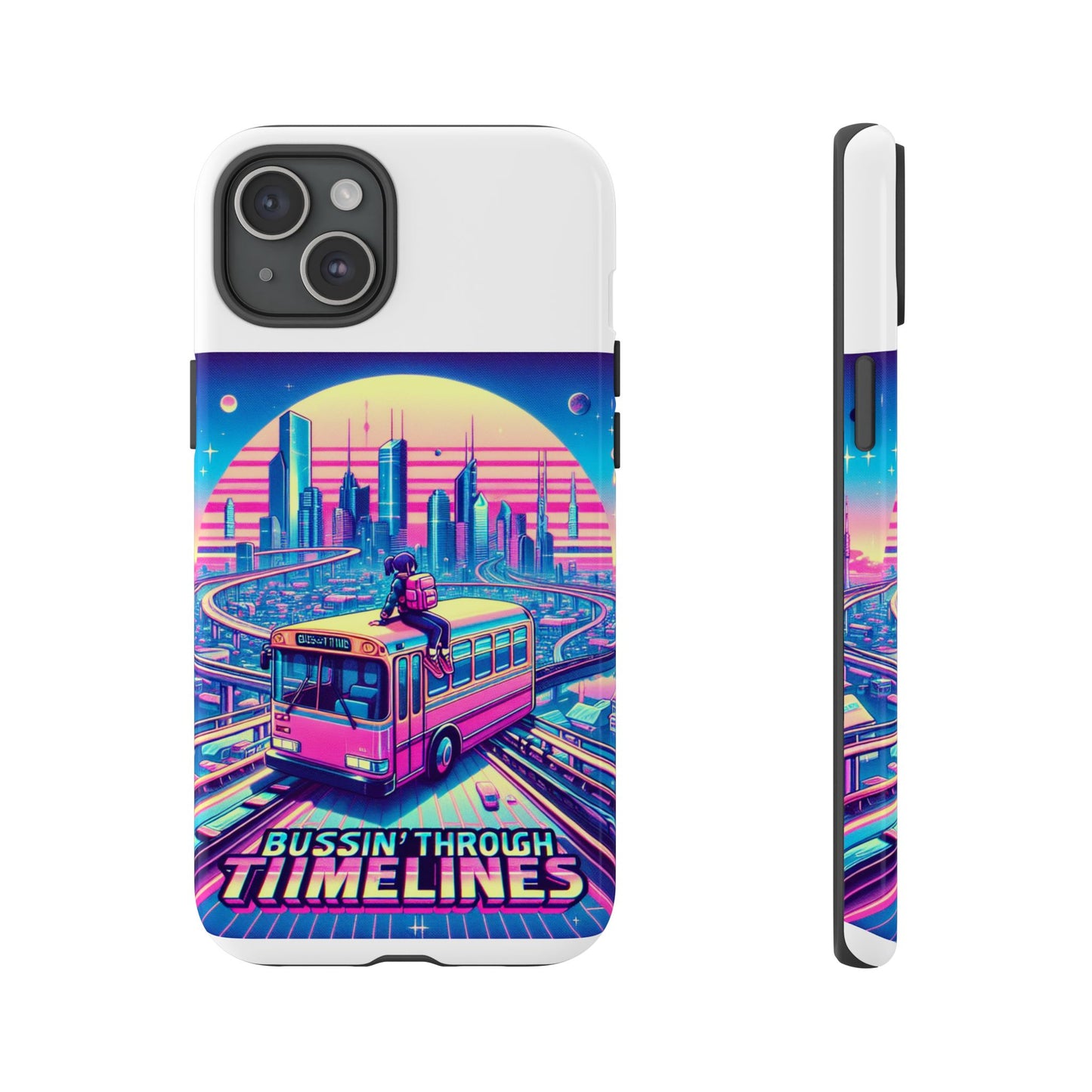 bussin through timelines protective phone case for anime lovers, durable 3d wrap design, shock absorbent tpu silicone, uv protected, stylish accessory for smartphones