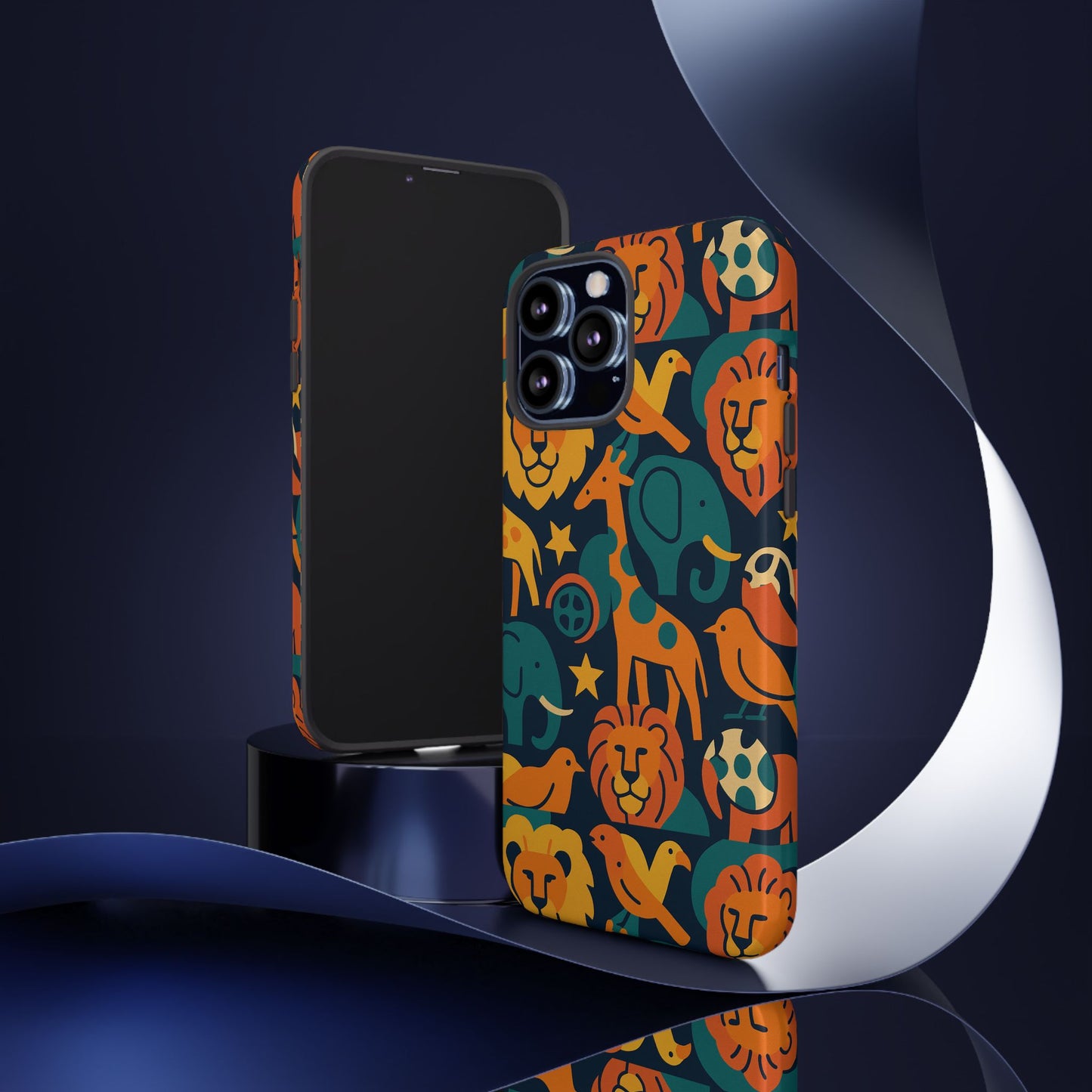 vibrant animal print protective phone case in multicolour – playful design for stylish protection – compatible with iphone 13, 14, 15 & 16 – all models including pro, pro max & plus