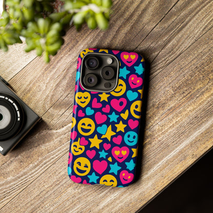 Vibrant Emoji Protective Phone Case with 3D Wrap Design for Fun Style and Robust Protection Compatible with iPhone 13, 14, 15 & 16 – All Models Including Pro, Pro Max & Plus