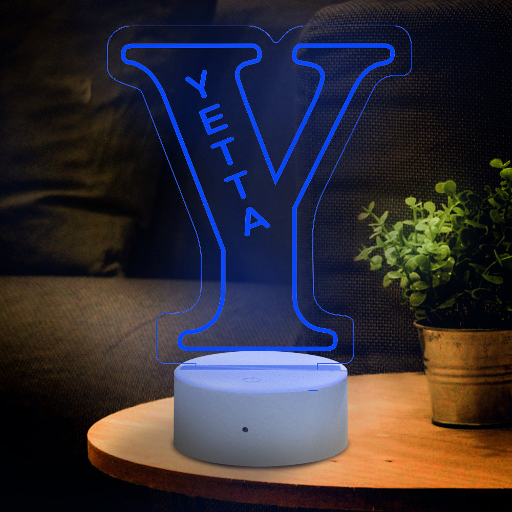 a-z 26 letters led lamp custom name night light for kids, colour changing acrylic night light, personalised bedroom decor, gift for him or her