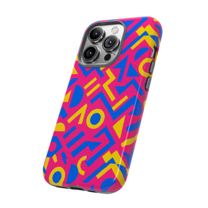 Vibrant Geometric 3D Wrap Protective Phone Case with Multicolour Design for Unique Style Compatible with iPhone 13, 14, 15 & 16 – all models including Pro, Pro Max & Plus