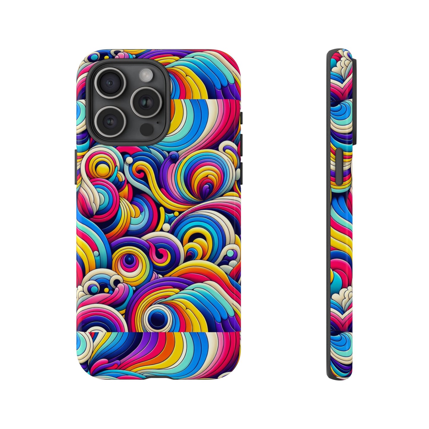 pattern image 5 vibrant shockproof phone case for anime and comic fans - colourful abstract art style, durable protective cover compatible with iphone 13, 14, 15 & 16 – all models including pro, pro max & plus