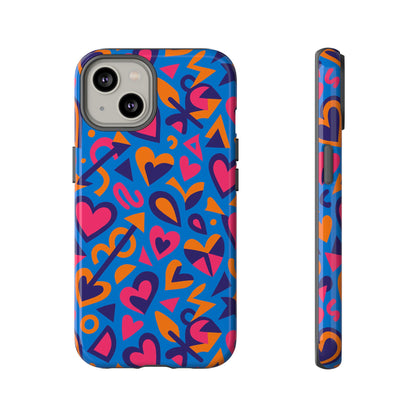 Multicolour 3D Love Design Phone Case for Men and Women Stylish Protection Accessory Compatible with iPhone 13, 14, 15 & 16 – all models including Pro, Pro Max & Plus