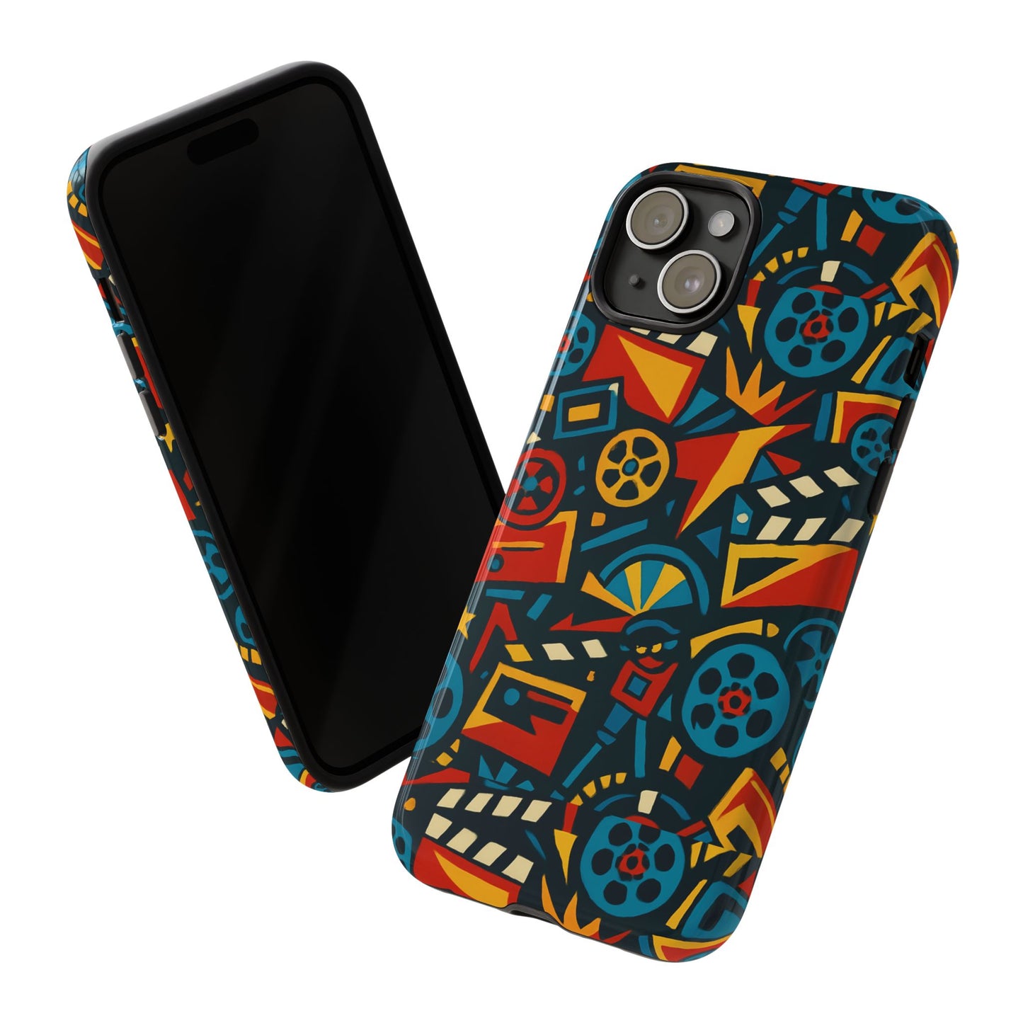 vibrant retro movie-inspired protective phone case with 3d design for stylish protection compatible with iphone 13, 14, 15 & 16 – all models including pro, pro max & plus