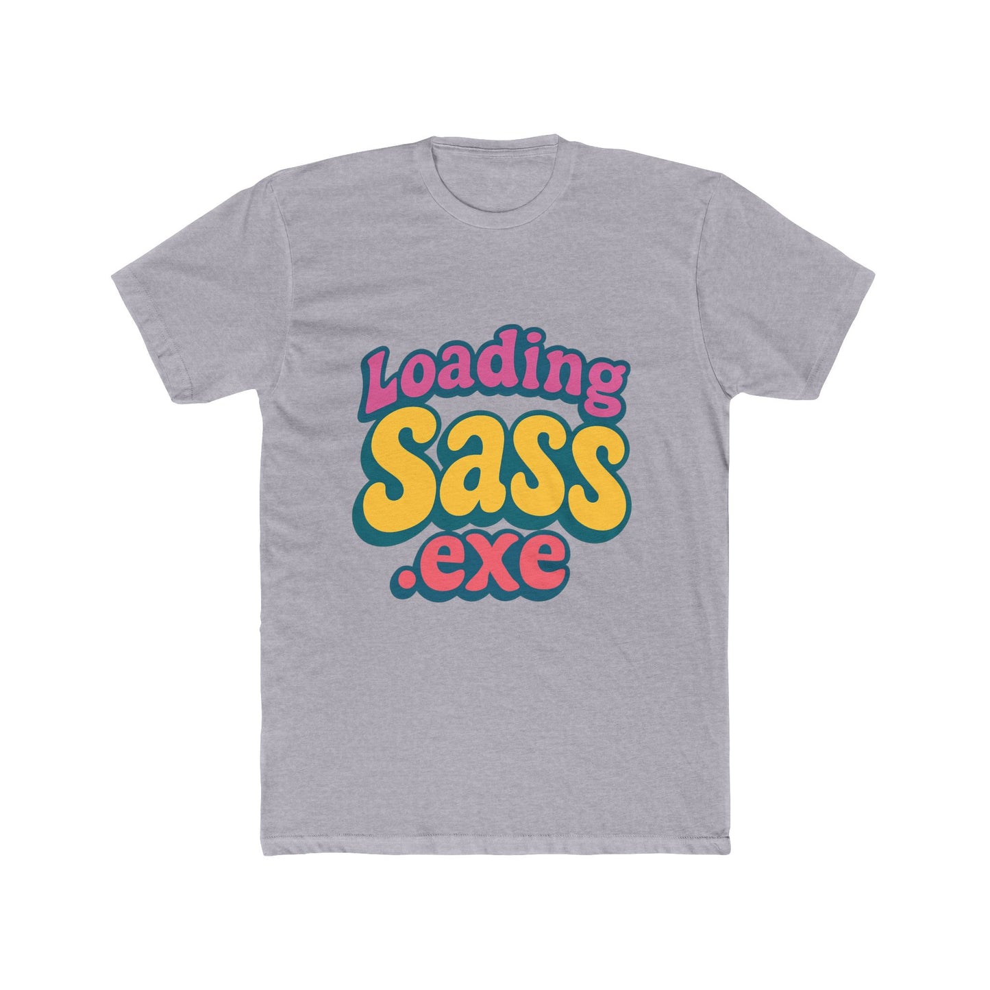 loading sass .exe meme multicolor 1 unisex t-shirt – funny graphic tee for all genders, trendy viral print, comfortable cotton casual wear