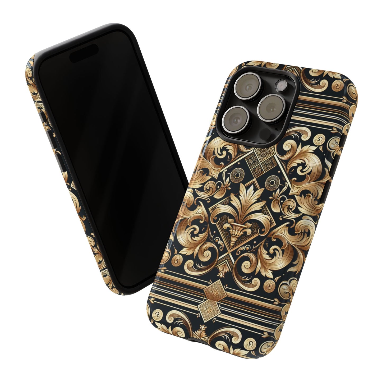 pattern image 2 phone case with 3d wrap design for stylish protection and luxurious baroque finish compatible with iphone 13, 14, 15 & 16 – all models including pro, pro max & plus