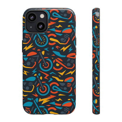 Multicolour 3D Wrap Phone Case with Fun Motorcycle Design, Stylish Protective Accessory for Men and Women, Compatible with iPhone 13, 14, 15 & 16 – all models including Pro, Pro Max & Plus