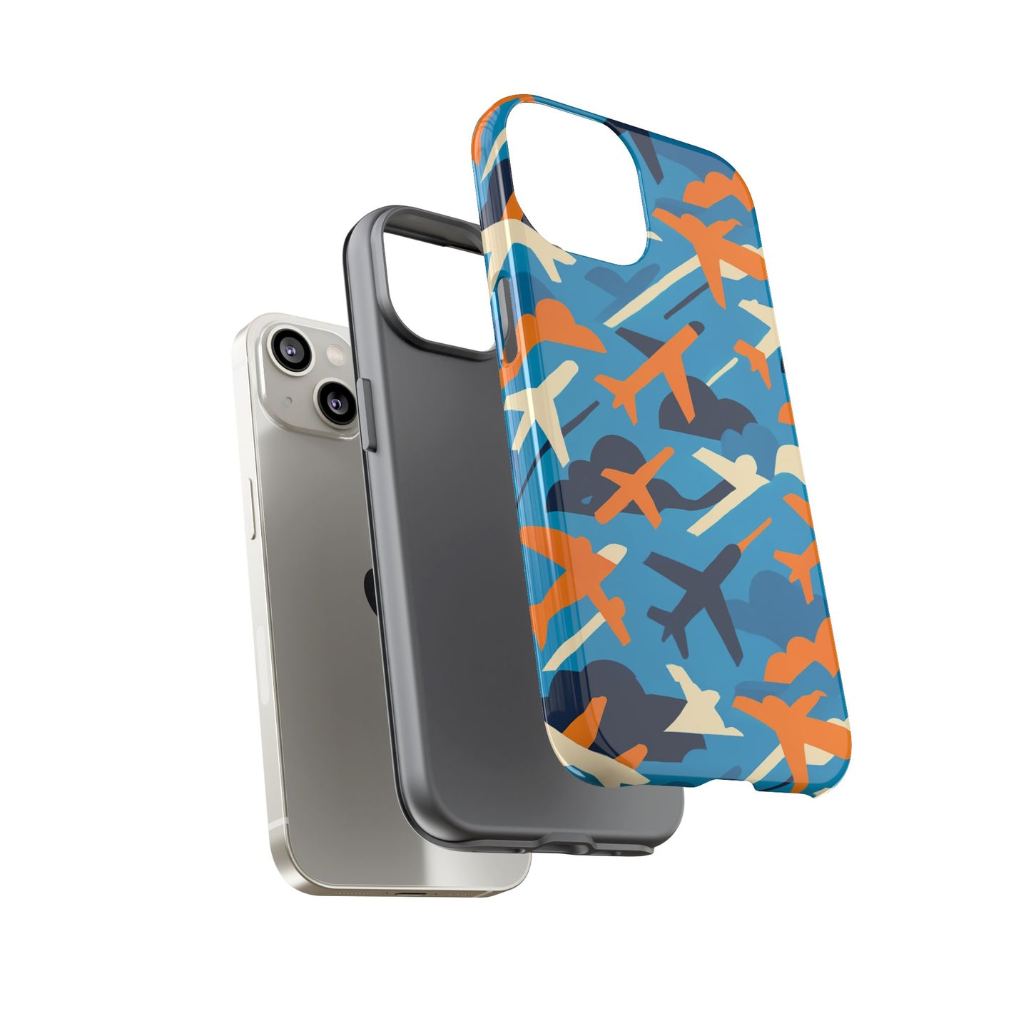 vibrant aviation-themed protective phone case with 3d wrap design – stylish accessory for self-expression – compatible with iphone 13, 14, 15 & 16 – all models including pro, pro max & plus