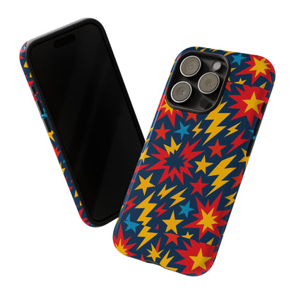 Vibrant 3D Superhero Phone Case with Colourful Lightning Design for Men and Women, Stylish Protection Compatible with iPhone 13, 14, 15 & 16 – all models including Pro, Pro Max & Plus