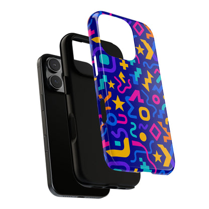 Vibrant Geometric Protective Phone Case with 3D Wrap Design – Playful Accessory for Self-Expression Compatible with iPhone 13, 14, 15 & 16 – all models including Pro, Pro Max & Plus